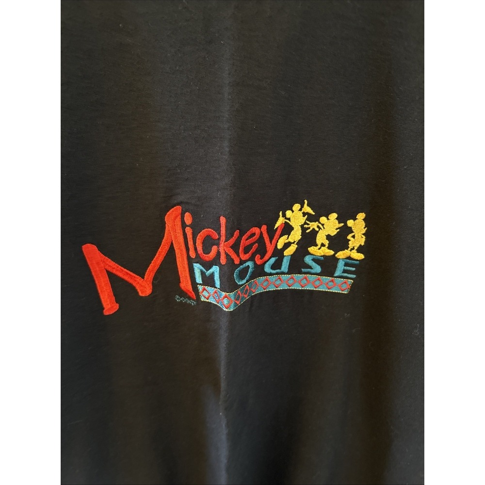 Vintage 90s Mickey Unlimited Tshirt Mens Large Embroidered Spellout Multicolored - Picture 2 of 7